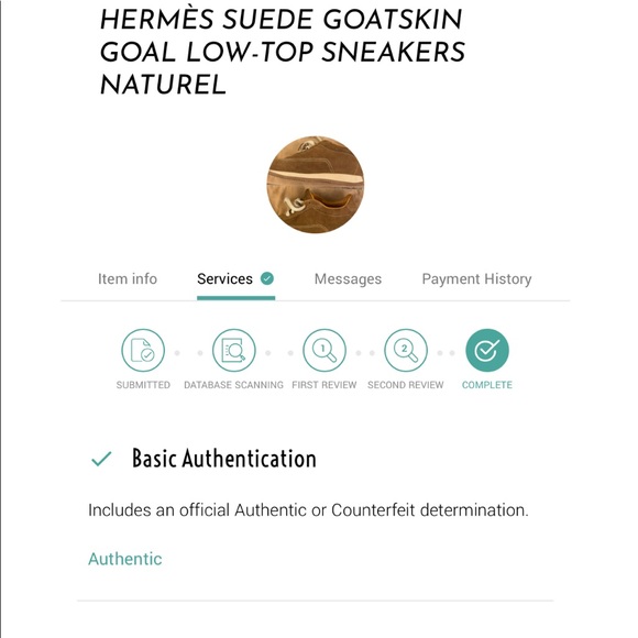 Hermes Suede Goat skin goal low-top sneakers naturel - Picture 13 of 13